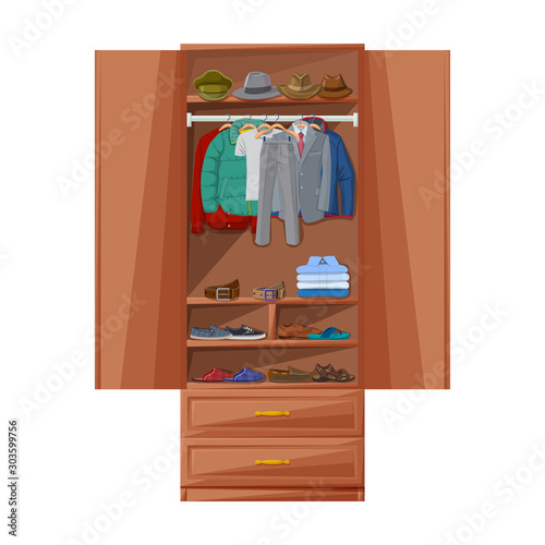 Wardrobe for clothes vector icon.Cartoon vector icon isolated on white background wardrobe for clothes .