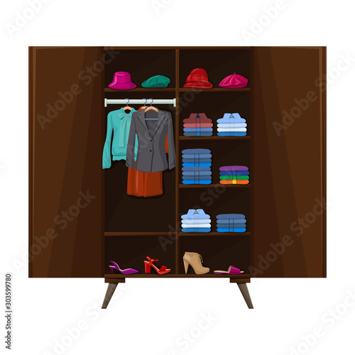 Wardrobe for clothes vector icon.Cartoon vector icon isolated on white background wardrobe for clothes .