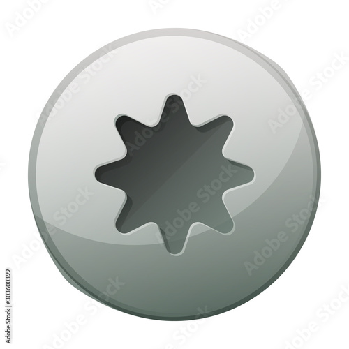 Fastener head vector icon.Cartoon vector icon isolated on white background fastener head.