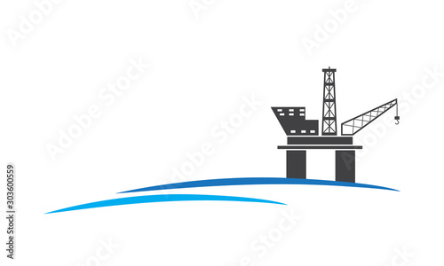 Vector of drilling platform for oil and gas industry. Vector and illustration design.
