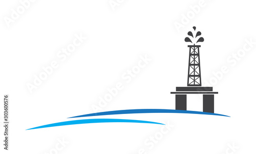 Vector of drilling platform for oil and gas industry. Vector and illustration design.