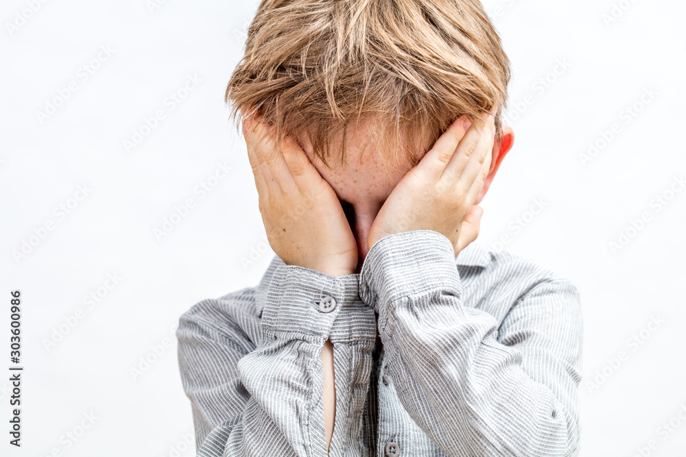 Ταπετσαρία tired child scratching eyes, crying, bored, shy or playing peekaboo