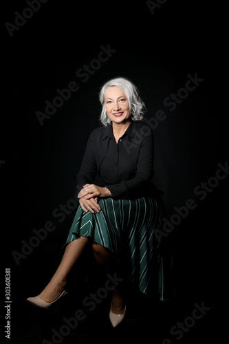 Portrait of stylish mature ...