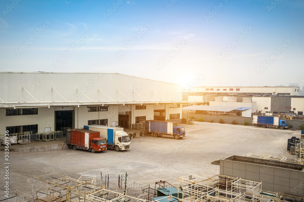 Fototapeta premium Modern industrial park is built outdoors