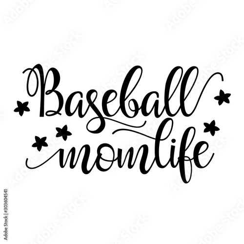 Baseball mom life vector file. Sports shirts digital design. Sport decor. Isolated on transparent background.