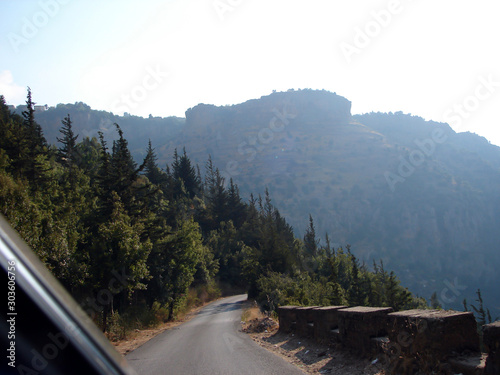 KADISHA VALLEY,LEBANON - CIRCA OCTOBER, 2009 -The monastery of Mar Elisha is perched on the cliff. Kadisha Valley, Lebanon photo