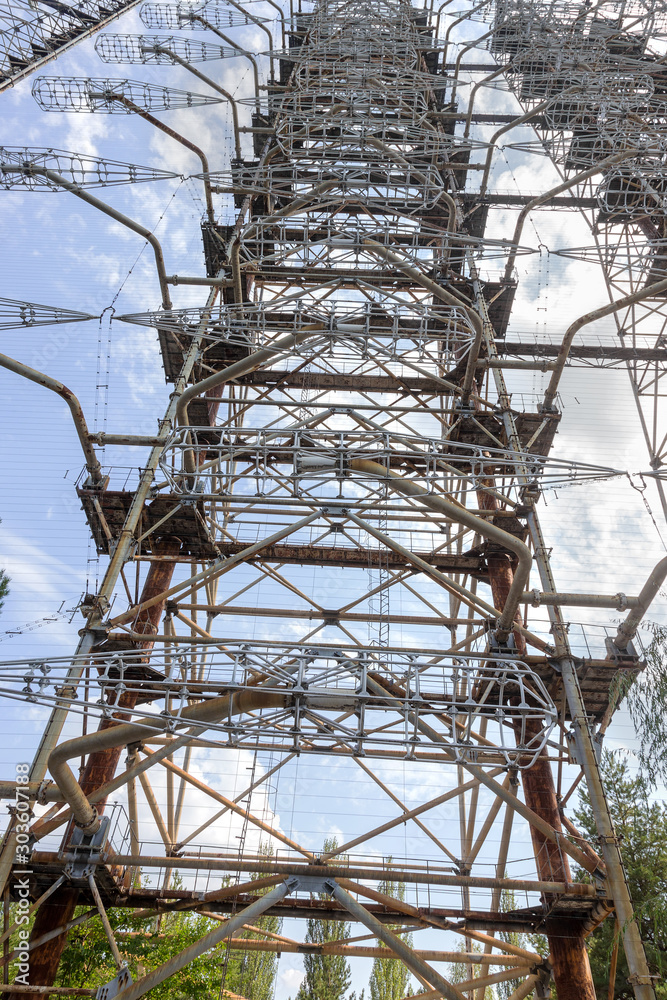 Large antenna field. Soviet radar system 