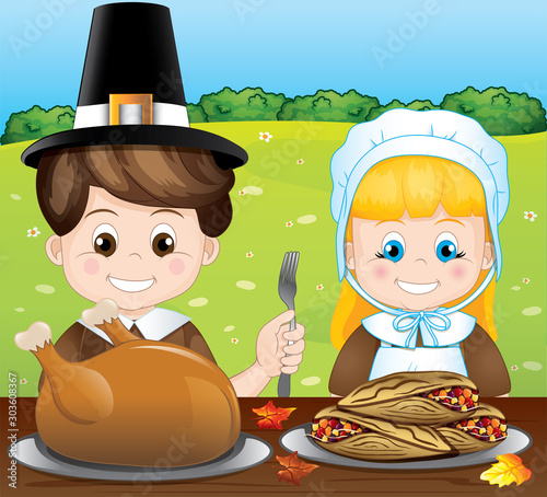 Pilgrim Thanksgiving  meal
