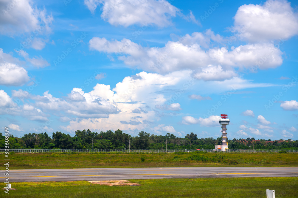 Airports in daytime light and beautiful sky clouds