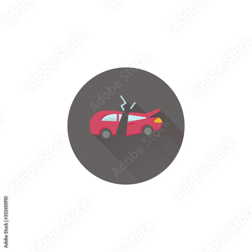 broken car colorful vector flat icon