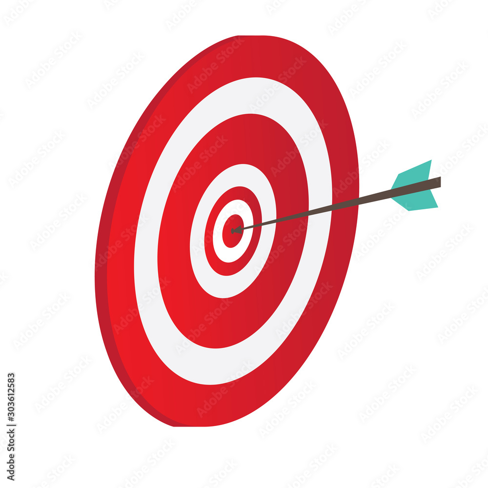 Archery target icon with an arrow - Vector illustration Archery target icon with an arrow - Vector illustration