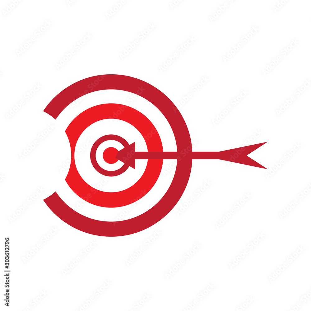 Archery target icon with an arrow - Vector illustration