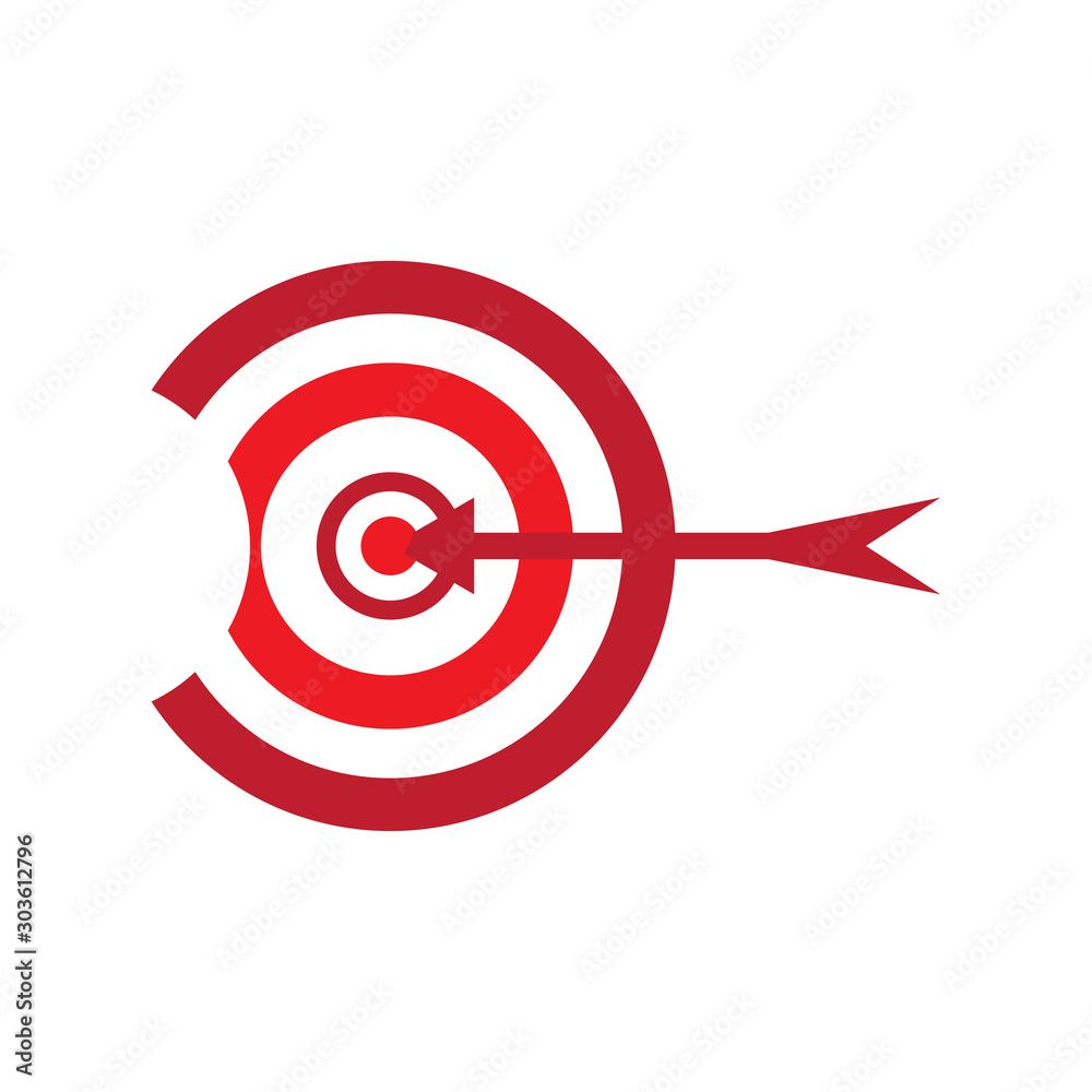 Archery target icon with an arrow - Vector illustration Archery target icon with an arrow - Vector illustration
