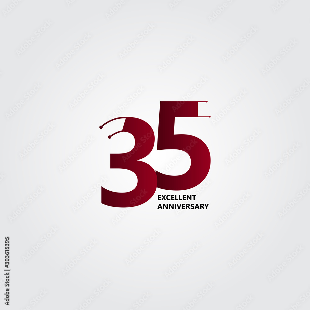 35 Years Excellent Anniversary Vector Template Design Illustration 35 Years Excellent Anniversary Vector Template Design Illustration