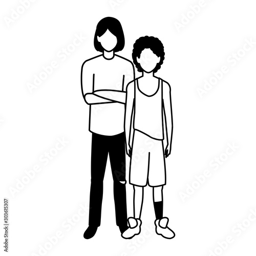 Wallpaper Mural men standing faceless with different poses on white background Torontodigital.ca