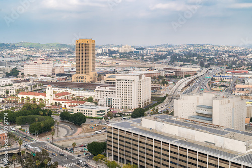 Aerial Los Angeles downtown photo