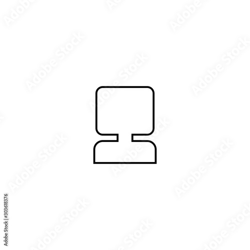 Computer icon. Display screen symbol. Logo design element