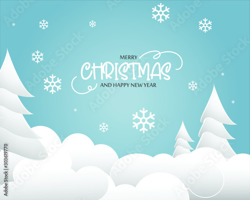  Christmas background. Fairy tale winter landscape.  Vector illustration.  Nature design greeting card template. Winter  holidays