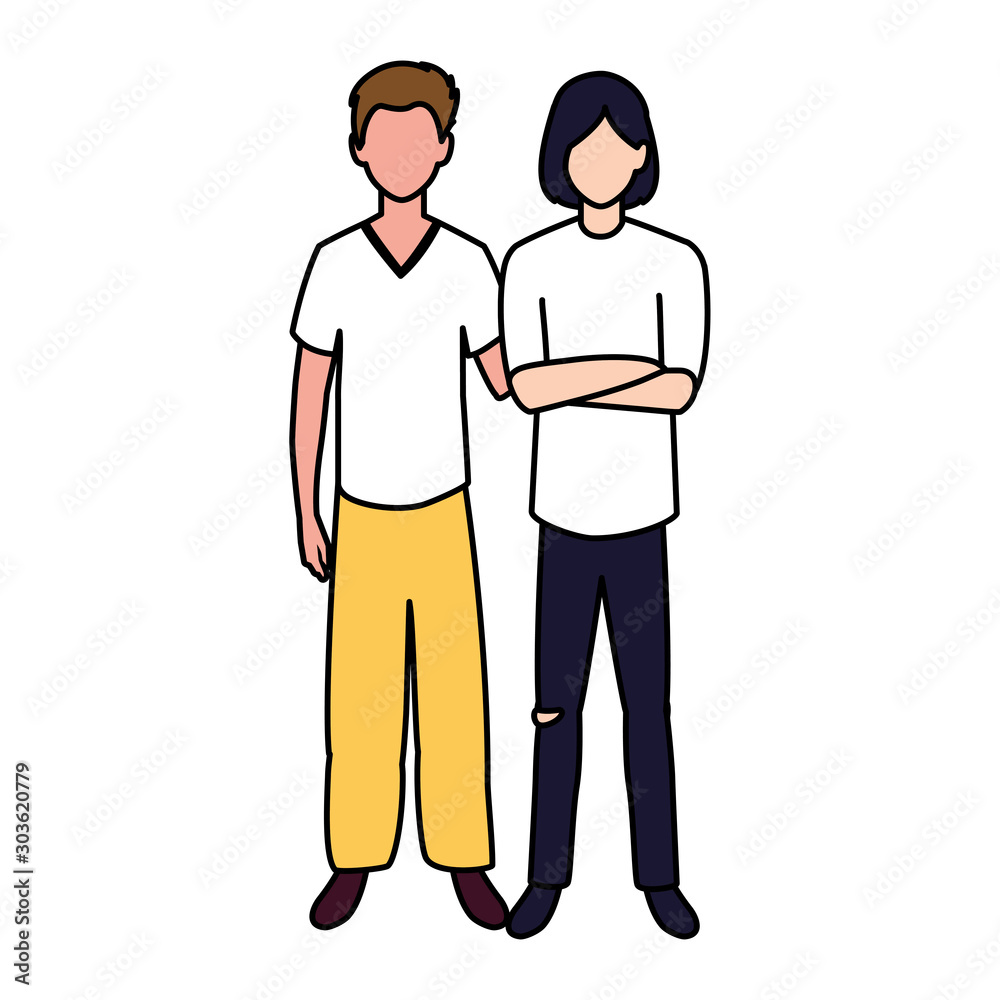 men standing faceless with different poses on white background men standing faceless with different poses on white background