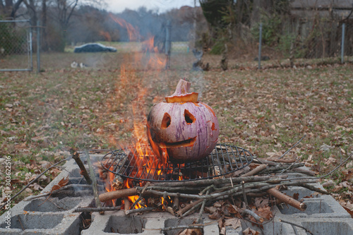 Burning the Painted Jack-o-Lantern