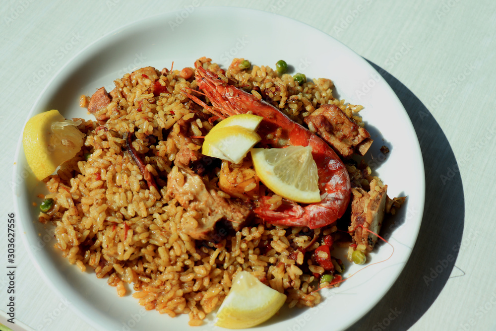 Plate with paella Plate with paella