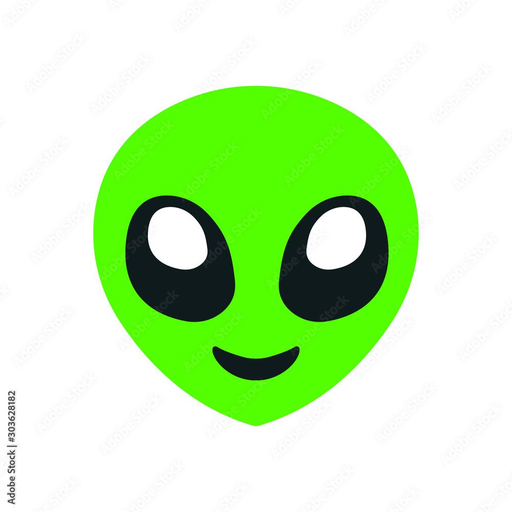 Green alien face emoji vector symbol Green alien face emoji vector symbol