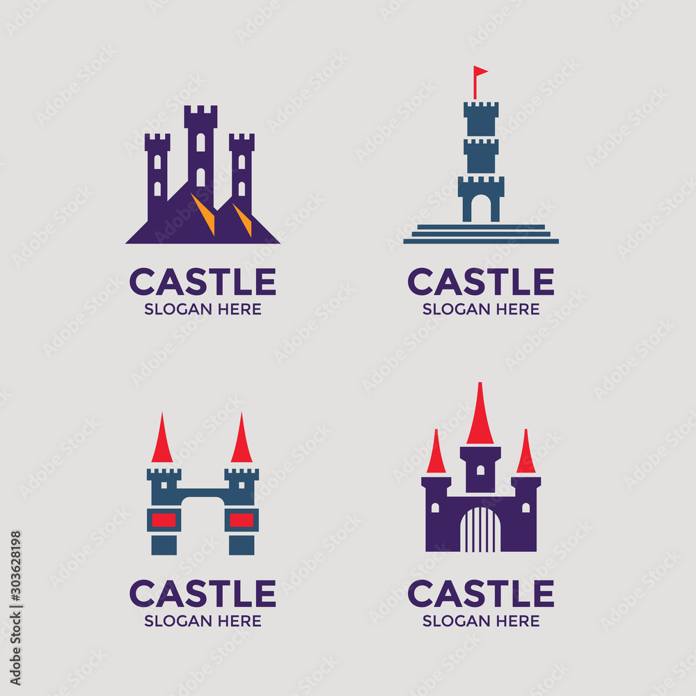 Castle logo or emblem set