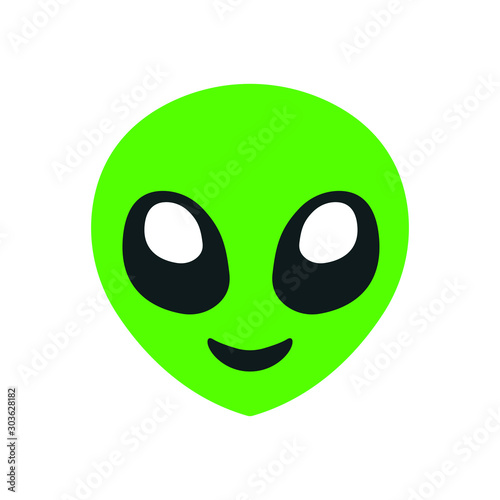 Green alien face emoji vector symbol