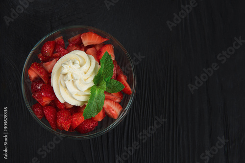 Strawberry with cream decor...