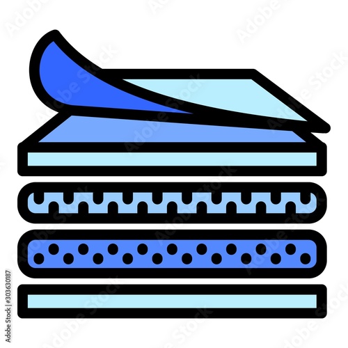 Mattress construction icon. Outline mattress construction vector icon for web design isolated on white background