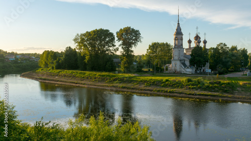 Sretenskaya Church on the river bank in Vologda photo