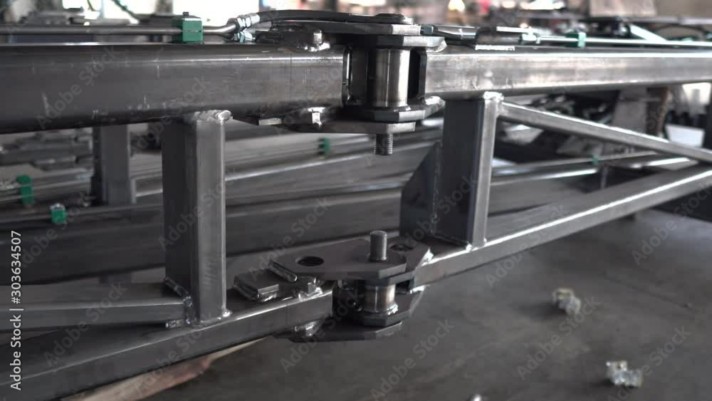 smooth sliding of the camera along the metal structure in an industrial plant smooth sliding of the camera along the metal structure in an industrial plant