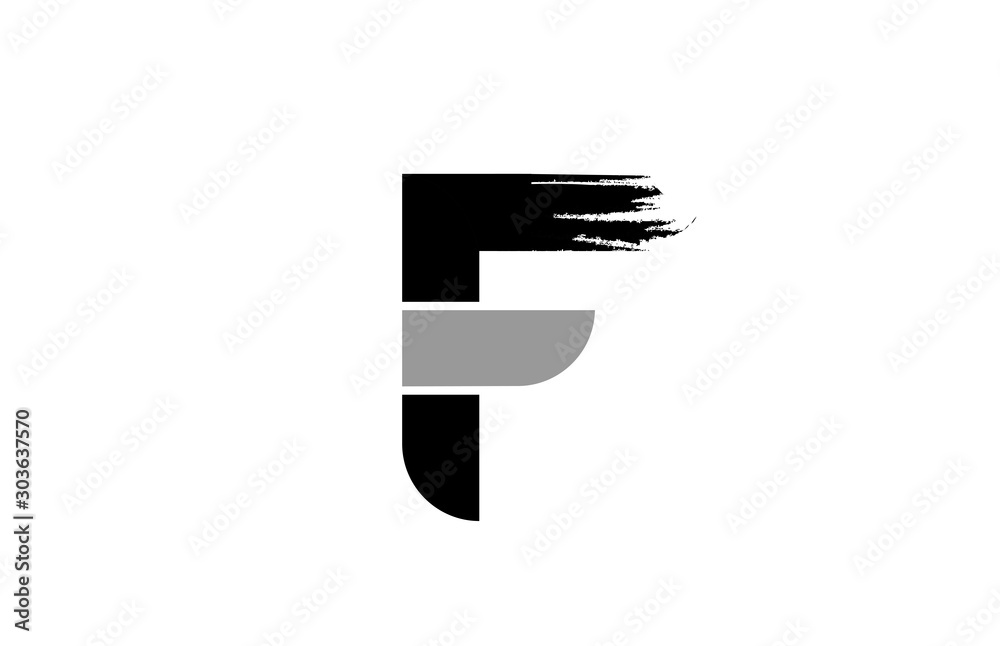 black and white letter F grunge alphabet logo design icon for company black and white letter F grunge alphabet logo design icon for company