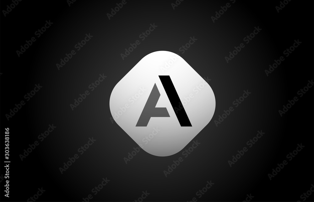 alphabet black white A letter logo shape icon for company design alphabet black white A letter logo shape icon for company design