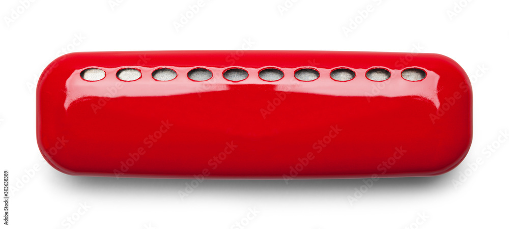 Red Harmonica Top View Red Harmonica Top View