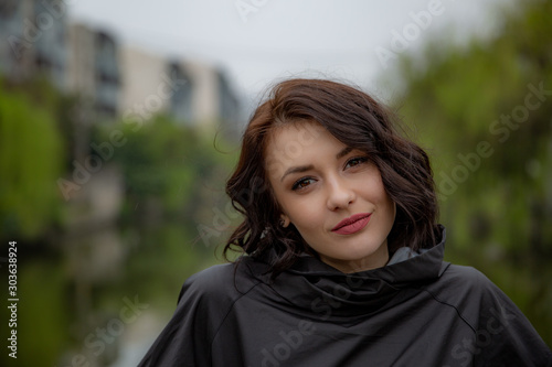portrait of a girl in autumn park