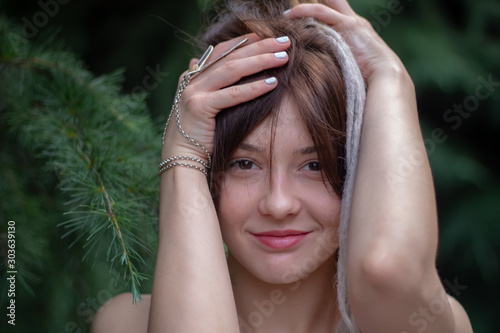 portrait of young woman with long hair