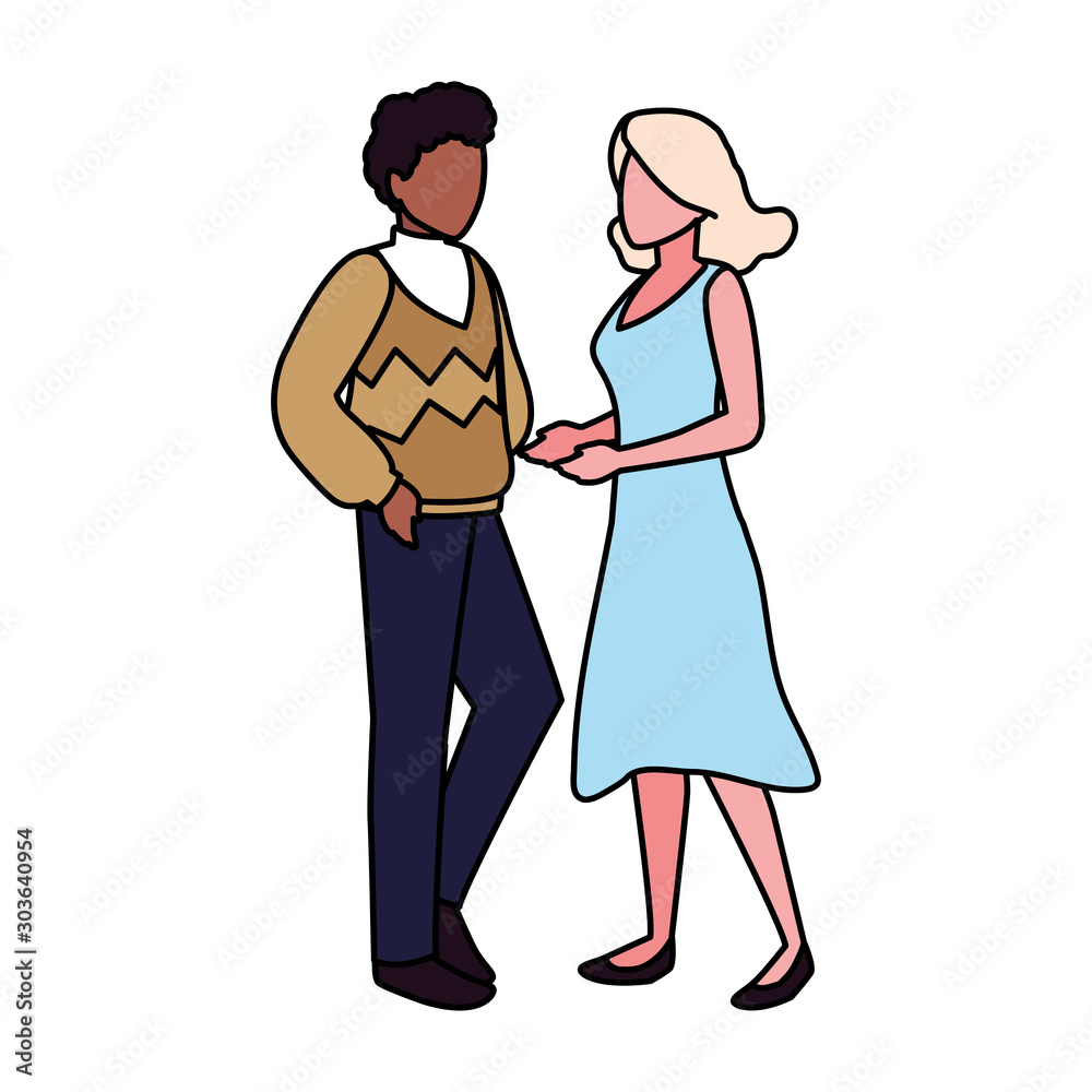 couple of people standing on white background couple of people standing on white background