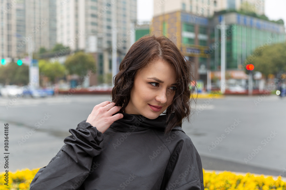 portrait of young woman in the city portrait of young woman in the city