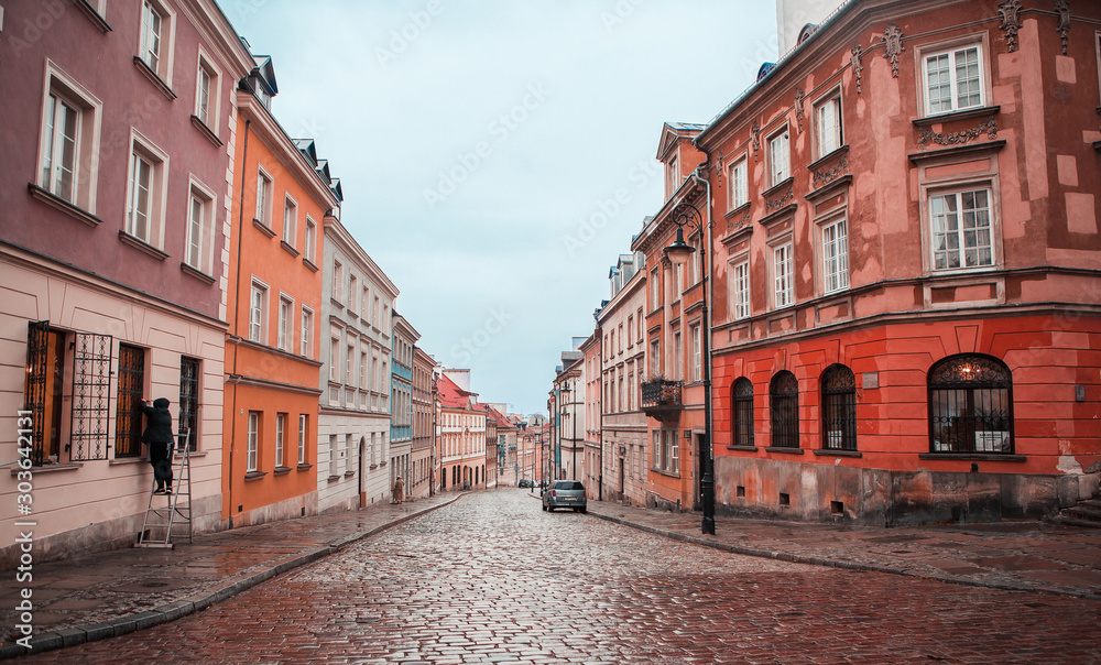Street in the old town of Warsaw