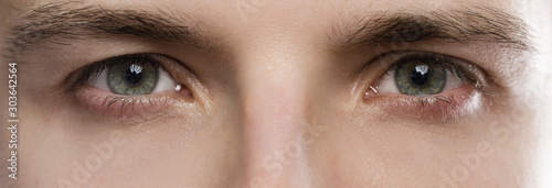 Closeup of male eyes photo