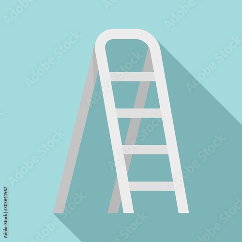 Aluminium ladder icon. Flat illustration of aluminium ladder vector icon for web design