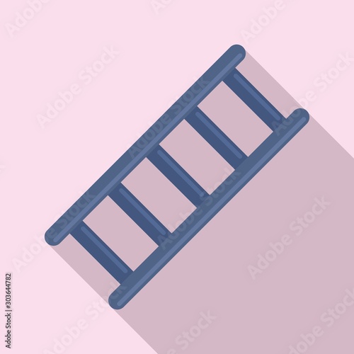 Metal ladder icon. Flat illustration of metal ladder vector icon for web design