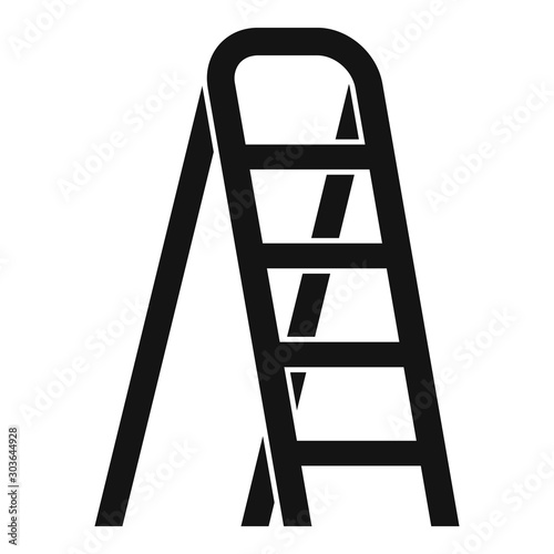 Aluminium ladder icon. Simple illustration of aluminium ladder vector icon for web design isolated on white background