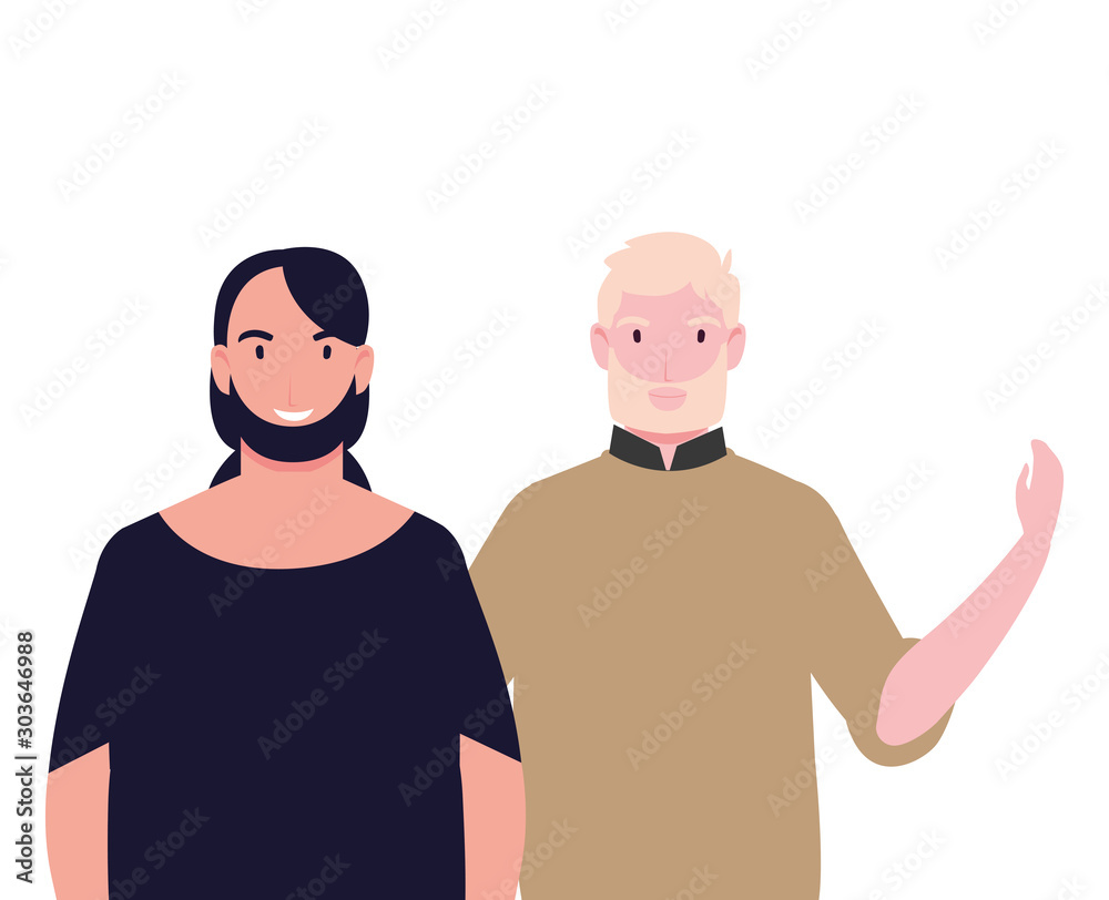 men with different poses on white background men with different poses on white background