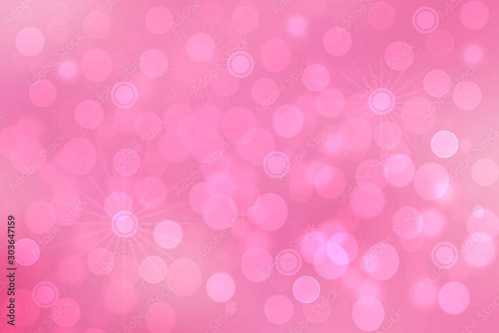 A festive abstract orange pink gradient background texture with glitter defocused sparkle bokeh circles and stars. Card concept for Happy New Year, party invitation, valentine or other holidays.