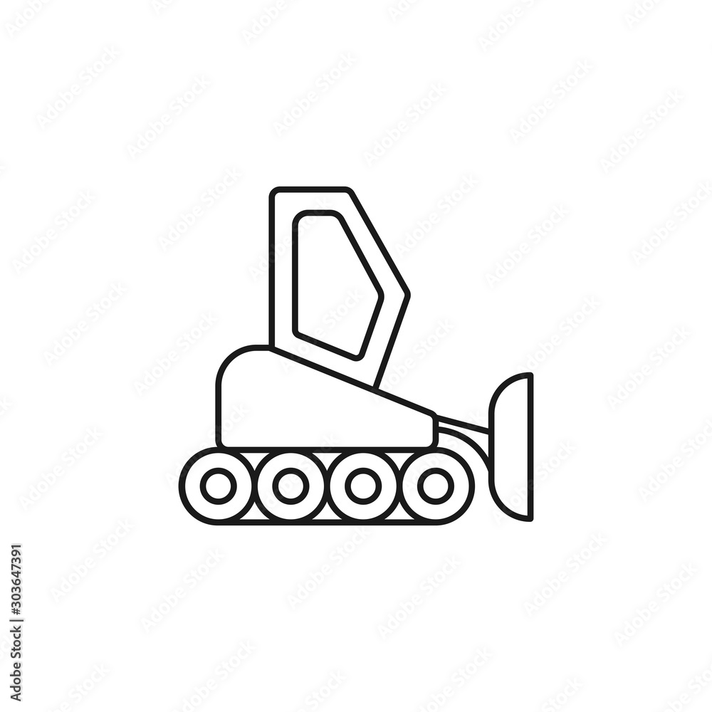 excavator - minimal line web icon. simple vector illustration. concept for infographic, website or app.