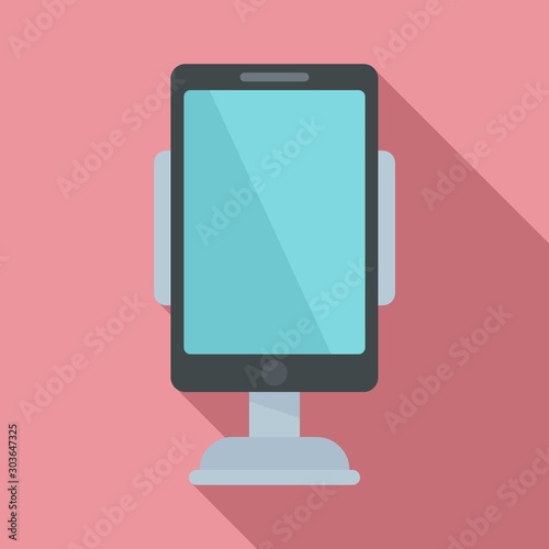 Modern car phone holder icon. Flat illustration of modern car phone holder vector icon for web design
