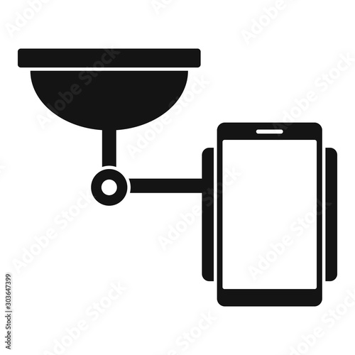 Mobile phone holder icon. Simple illustration of mobile phone holder vector icon for web design isolated on white background