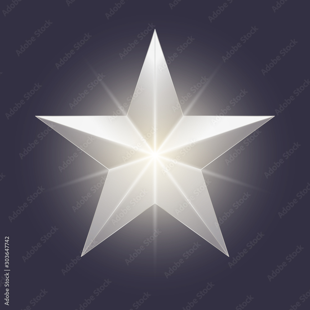Shining vector star icon. Gradient glow golden shape on a dark background. Shining vector star icon. Gradient glow golden shape on a dark background.
